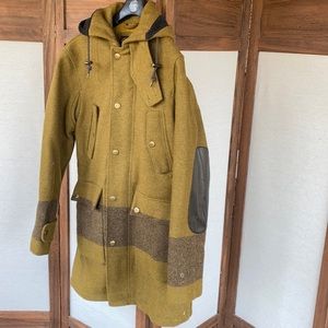 LLBean vintage wool winter jacket with hood.